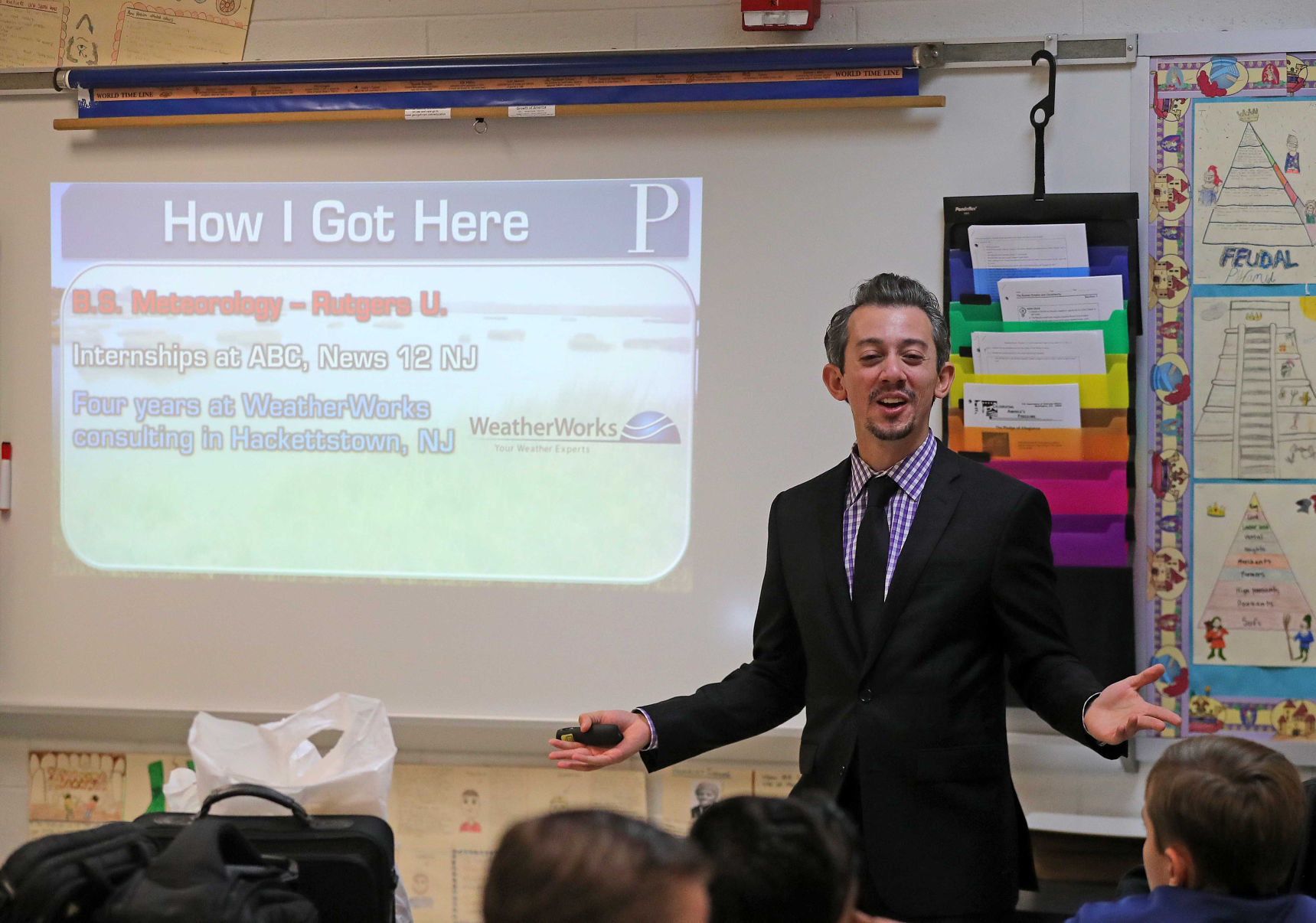 Meteorologist Joe Martucci at Middle Township Middle School